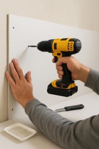 نصب گچ برگ به صورت گام‌به‌گام توسط نصاب حرفه‌ای روی دیوار و سقف