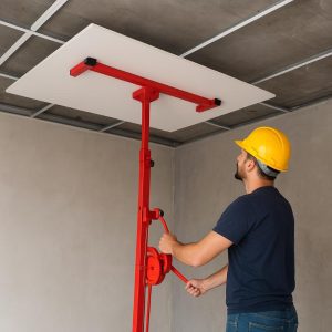 بالابر پانل صنعتی در حال بلند کردن تجهیزات، مناسب برای کارخانهها و پروژههای ساختمانی