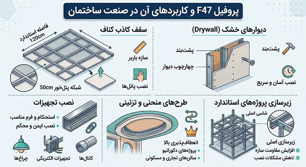کاربرد پروفیل F47 در صنعت ساختمان