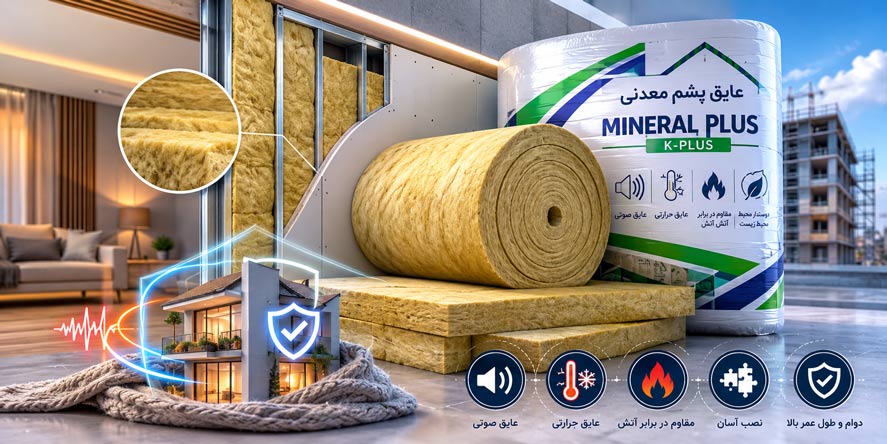عایق پشم معدنی مینرال کی پلاس