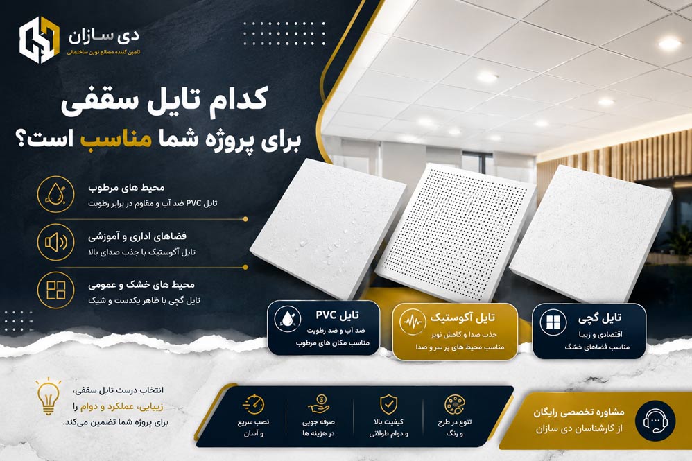 کدام تایل سقفی برای پروژه شما مناسب است؟
