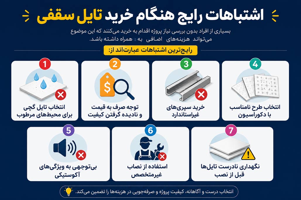 اشتباهات رایج هنگام خرید تایل سقفی