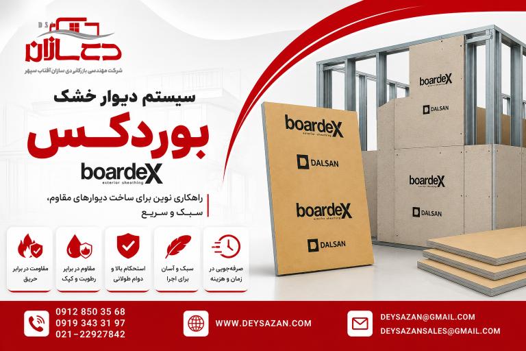 پانل بوردکس و متعلقات سیستم بوردکس برای اجرای دیوار و ساخت‌وساز خشک